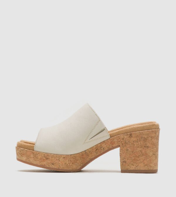 Hush Puppies Women's Cream Cork Platform Heeled Mules – Size 40