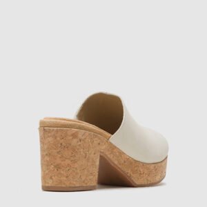 Hush Puppies Women's Cream Cork Platform Heeled Mules – Size 40