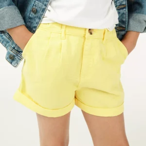 Fish & Chips Girls’ Yellow Turn-Up Shorts – Size 146