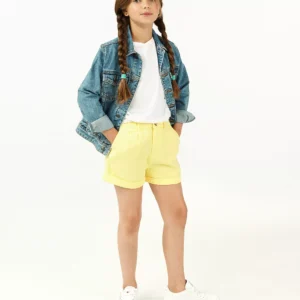 Fish & Chips Girls’ Yellow Turn-Up Shorts – Size 146