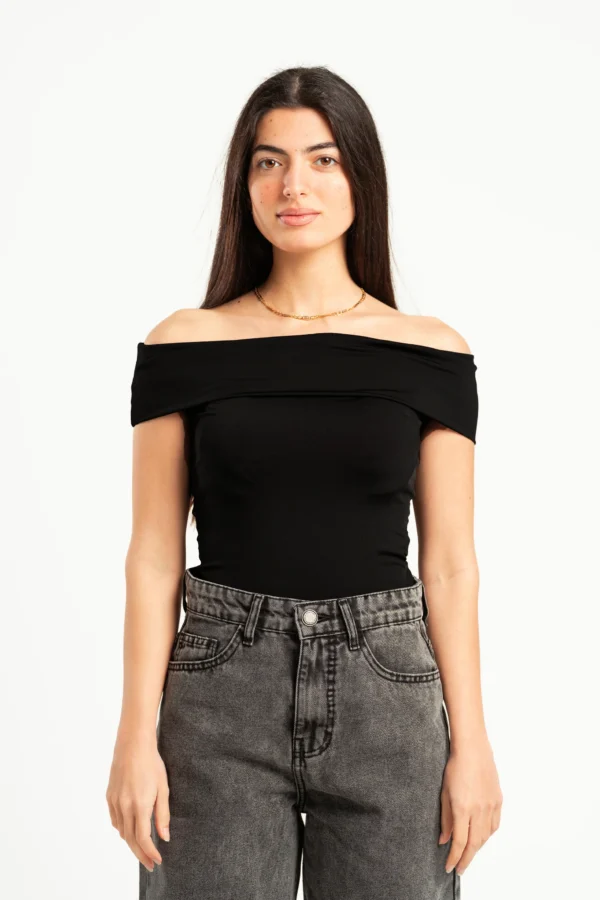 DAZY Black Off-Shoulder Fitted Top Size XL