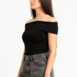 DAZY Black Off-Shoulder Fitted Top Size XL