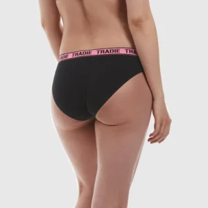 TRADIE Women's Black & Pink Branded Waistband Briefs Size L