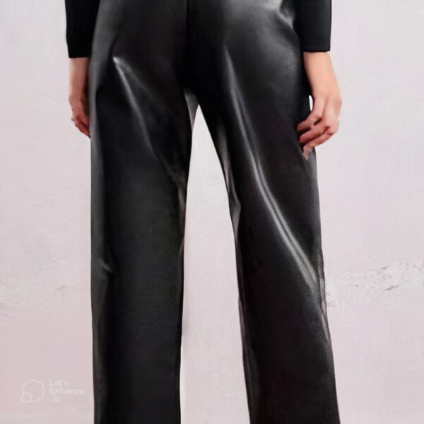 SHEIN Women’s Black and White Colorblock Straight-Leg Pants – Size M