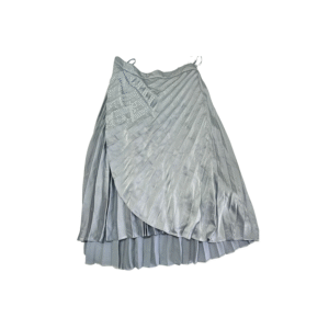 MOTF Women's Elegant Grey Pleated Asymmetrical Midi Skirt - Size M