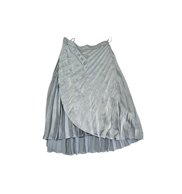 MOTF Women's Elegant Grey Pleated Asymmetrical Midi Skirt - Size M