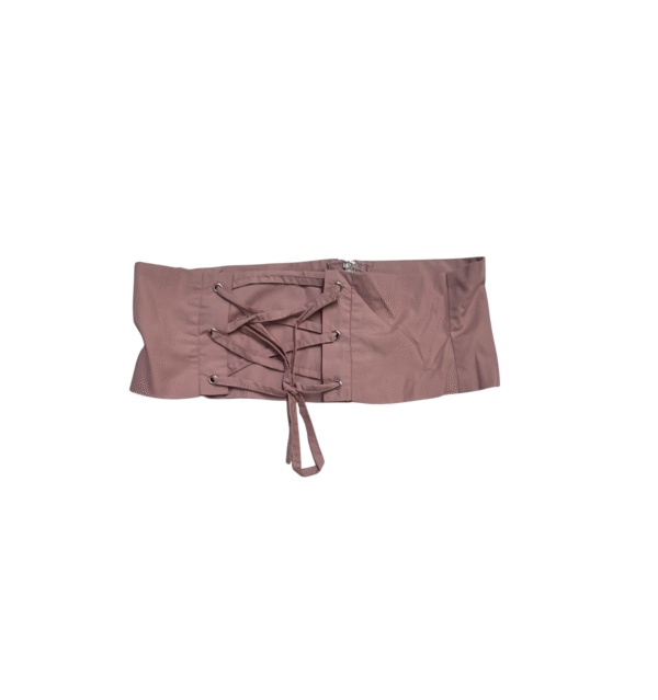 Women's Pink Front-Zip & Lace-Up Corset Belt