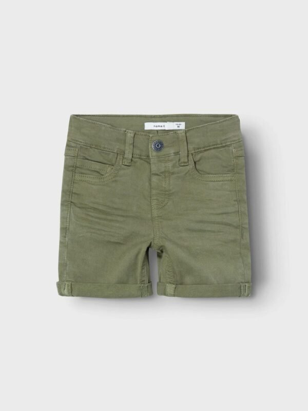 Kids' Deep Lichen Green Stretch Denim Shorts | BESTies
