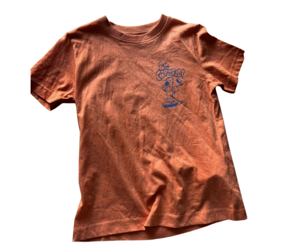 LEFTIES Kids' "Be Careful!!!" Cactus Graphic Orange T-Shirt - Size 7-8Y