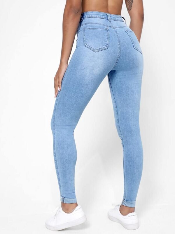 SHEIN Women's Light Wash High Waisted Skinny Jeans - Size XS