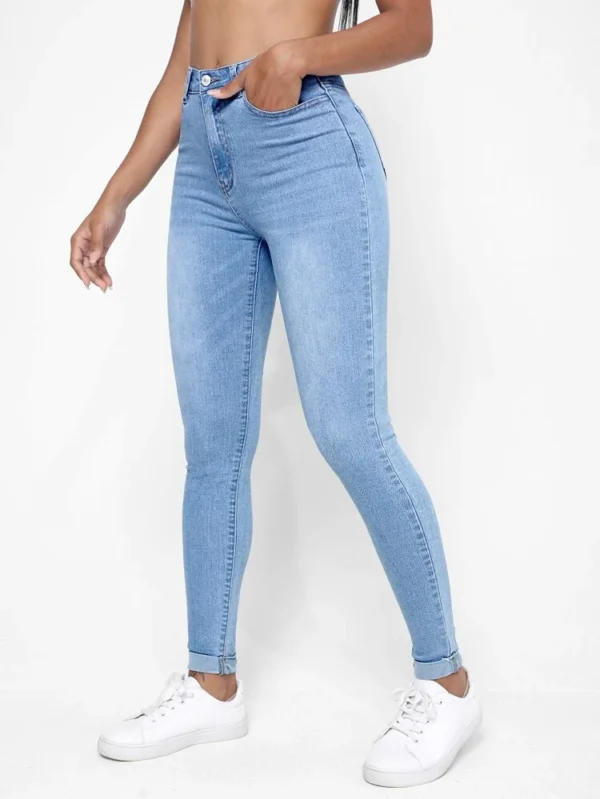 SHEIN Women's Light Wash High Waisted Skinny Jeans - Size XS