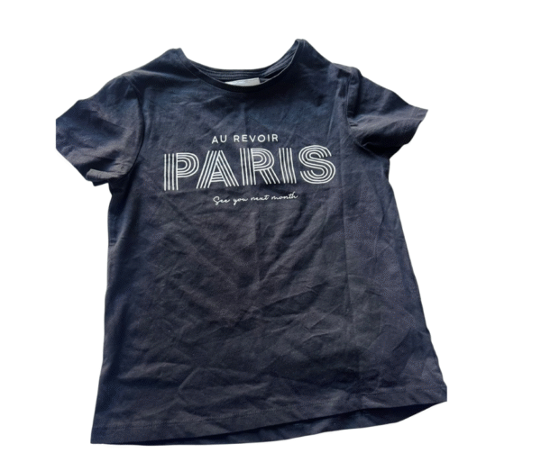 LEFTIES Kids' "Au Revoir Paris" Black Graphic T-Shirt - Size 9-10Y