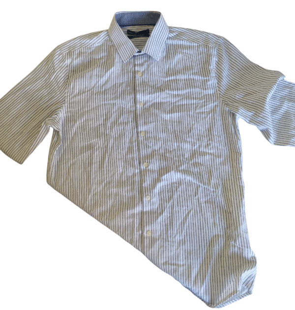DEFACTO STUDIO Men's Pinstripe Long Sleeve Button-Down Shirt - WhiteNavy, Size S