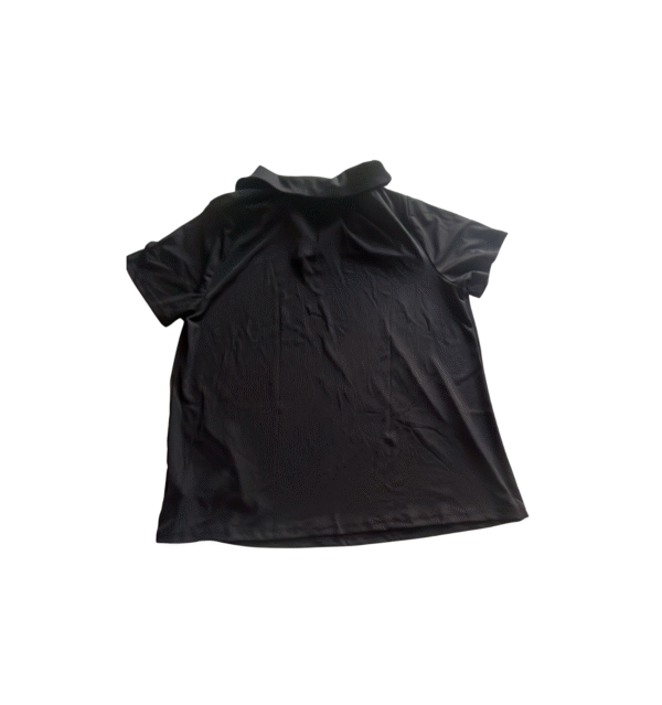 SHEIN Men’s Black Short Sleeve Collared Shirt – Casual Buttonless Pullover, Size XL