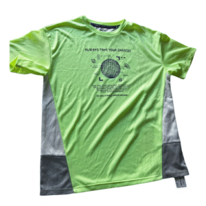 LEFTIES Kids' "Always Take Your Chances" Athletic Tee - Neon Green & Grey, Size 9-10Y