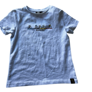 JBC Kids' White Cycling Graphic T-Shirt - "GELUK HEN ECHT!"