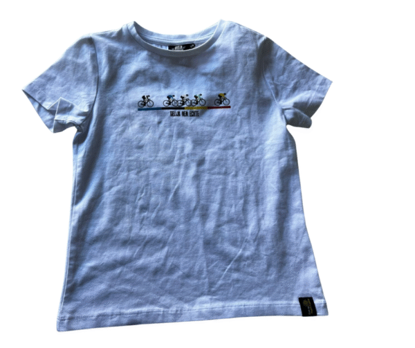 JBC Kids' White Cycling Graphic T-Shirt - "GELUK HEN ECHT!"