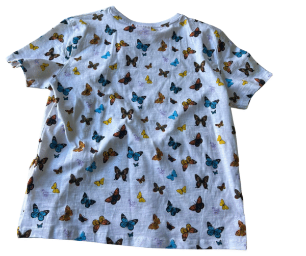 JBC Kids' White Butterfly Print T-Shirt - Colorful All-Over Pattern