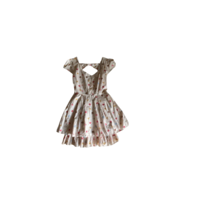 Februgust Girls' Polka Dot Ruffle Dress – Cut-Out Back Summer Dress, Size 140 (9–10 Years)