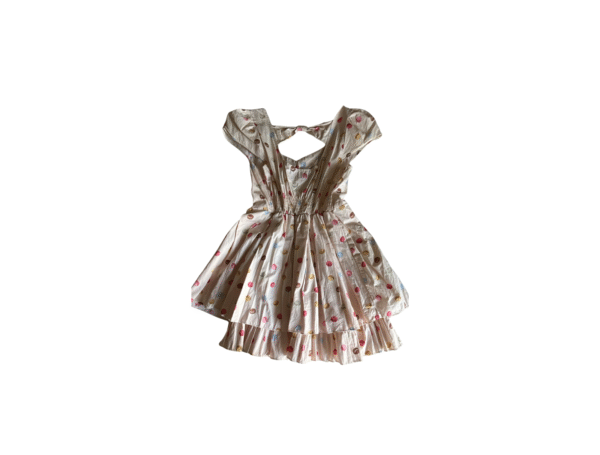 Februgust Girls' Polka Dot Ruffle Dress – Cut-Out Back Summer Dress, Size 140 (9–10 Years)