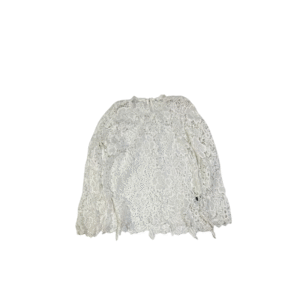 SHEIN Women's Elegant White Floral Lace Long Sleeve Top - Size XL