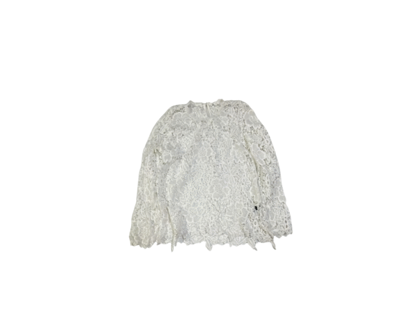 SHEIN Women's Elegant White Floral Lace Long Sleeve Top - Size XL