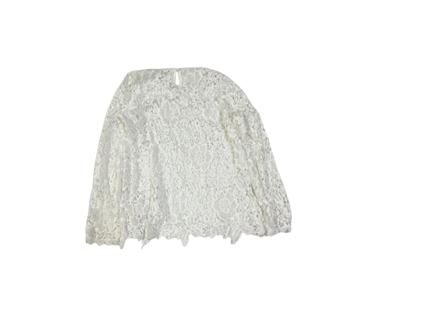 SHEIN Women's Elegant White Floral Lace Long Sleeve Top - Size XL