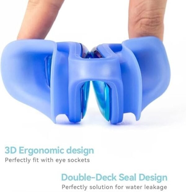 Logifirst Mirrored Anti-Fog UV Protection Swimming Goggles - Blue