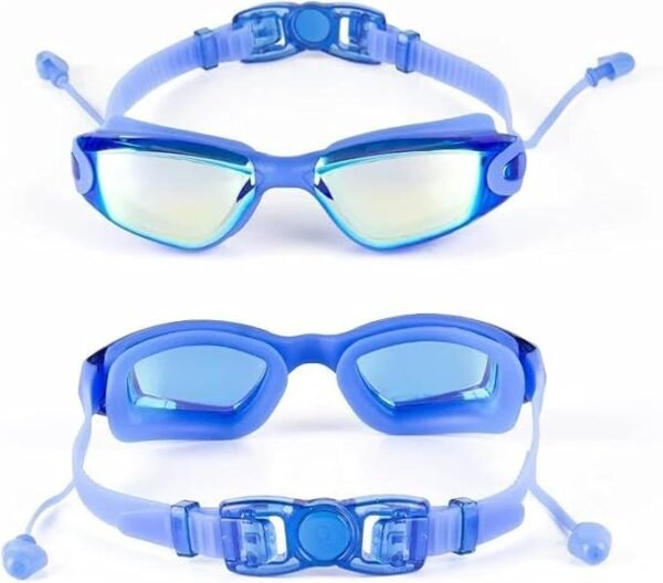Logifirst Mirrored Anti-Fog UV Protection Swimming Goggles - Blue
