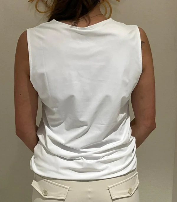 SHEIN White V-Neck Sleeveless Blouse – Size XS