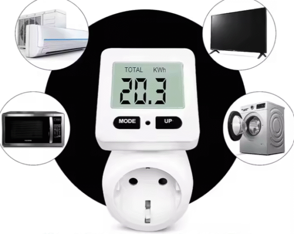Silver Crest Energy Meter Plug - Digital Power Consumption Monitor