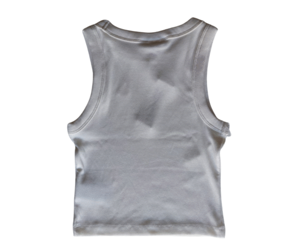 FISH&CHIPS Junior White Ribbed Tank Top with Lemon Embroidery - Size 11-12 Years