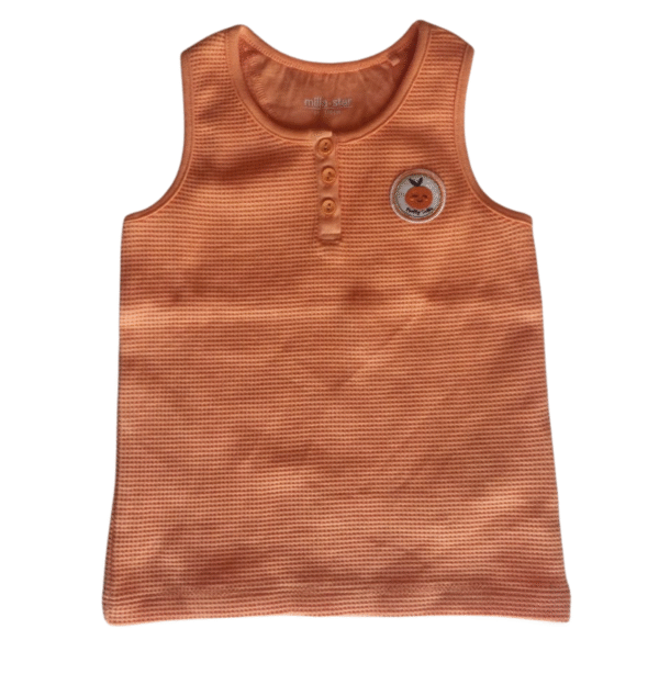 Milla Star Kid's Peach Waffle Knit Tank Top - Size 6 Years