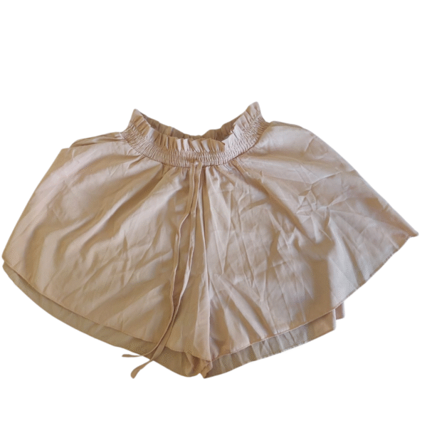 Shein Women's Smocked Waist Layered Skort/Shorts - Light Pink/Beige, Size S