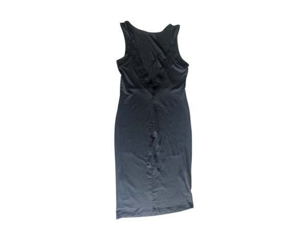 SHEIN Women's Black Sleeveless Midi Dress with Lace Detail - Size L