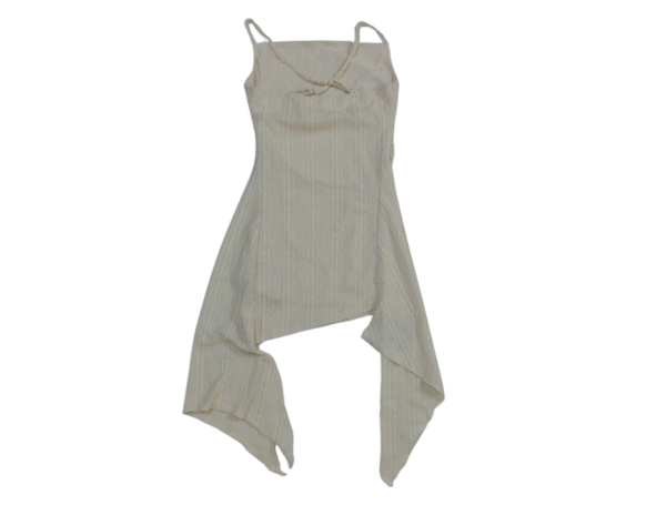 SHEIN Women's Cream Ribbed Asymmetrical Hem Mini Dress - Size M