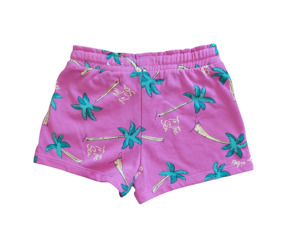 Lefties Kids' Pink Palm Tree Beach Vibes Shorts - Size for 9-10 Years