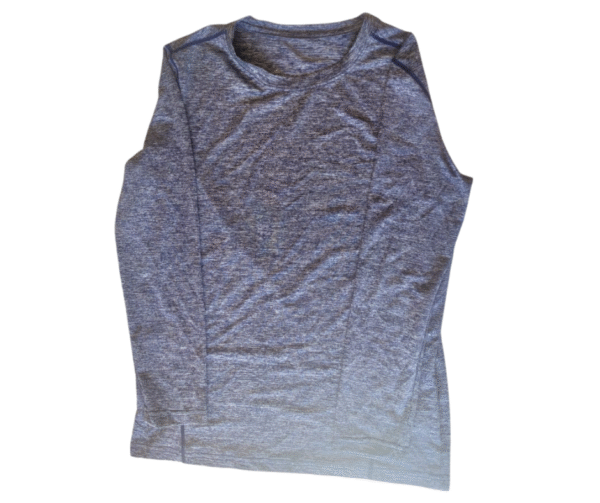 LOGIFIRST XXS Women's Heathered Long Sleeve Performance Top - Grey/Blue