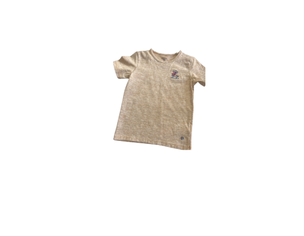 Kidz Nation Beige Short Sleeve T-Shirt for Kids – Soft Cotton Crew Neck Tee, Size 104 (3–4 Years)