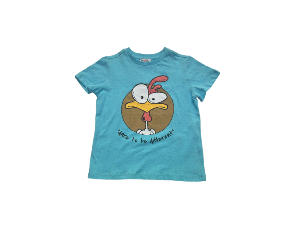 Kidz Nation "Dare to Be Different" Chicken Graphic T-Shirt - Blue - Size 104