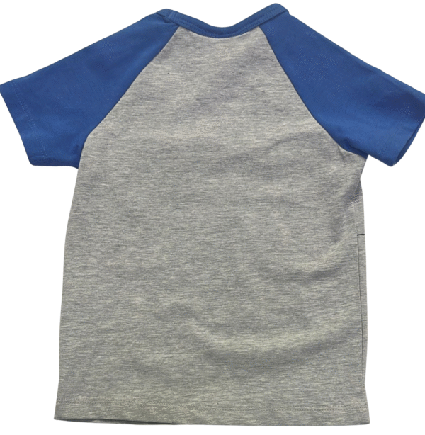JBC Monster Face Raglan T-Shirt - Blue & Grey - Size 92