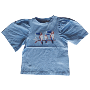 Milla Star Kid's Light Blue Toucan Embroidered T-Shirt - Size 4 Years