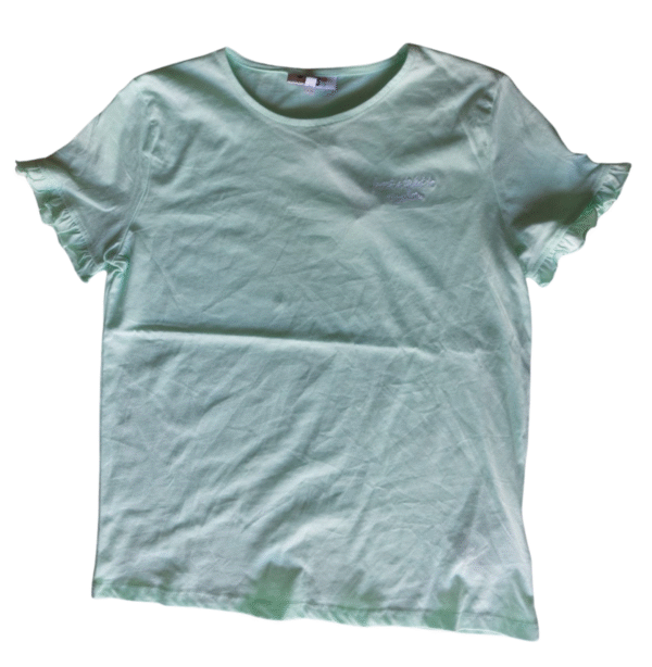 FISH&SHIPS Junior Mint Green Ruffle Sleeve T-Shirt - Size 13 Years