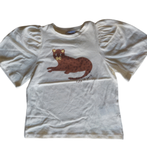 MILLA STAR Kid's Cream "Take it Easy" Leopard Print T-Shirt - Size 6-7 Years