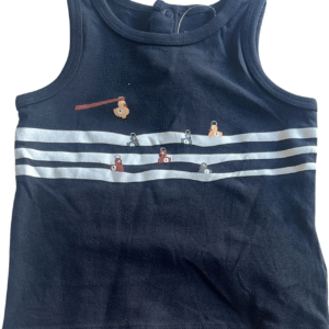 Cuddles & Smiles Baby Boys' Striped Tank Top with Duck Graphic - Size 74