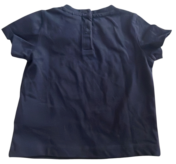 JBC Baby Girls' Embroidered Beach-Themed Navy T-Shirt - Size 68
