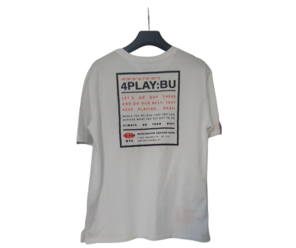 Lefties Graphic Print T-Shirt - White with OrangeRed Play Design