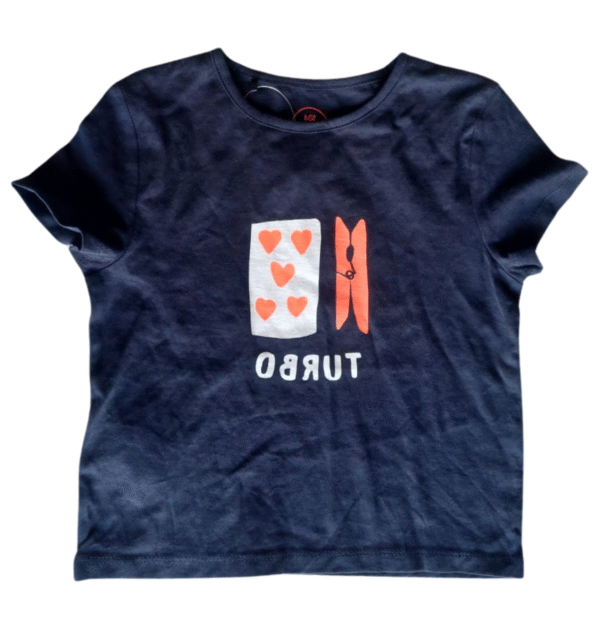 BESTies Girls' Navy Blue Heart Card & Clothespin Print T-Shirt - Size 2 Years