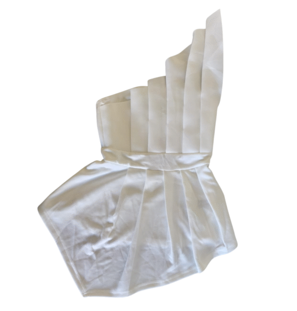 Shein White One-Shoulder Pleated Peplum Top - Size XS
