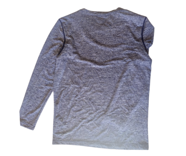 LOGIFIRST XXS Women's Heathered Long Sleeve Performance Top - Grey/Blue